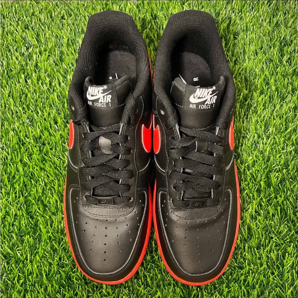 Nike Air Force 1 Low Nike By You ID Black Red Bred - Picture 4 of 9